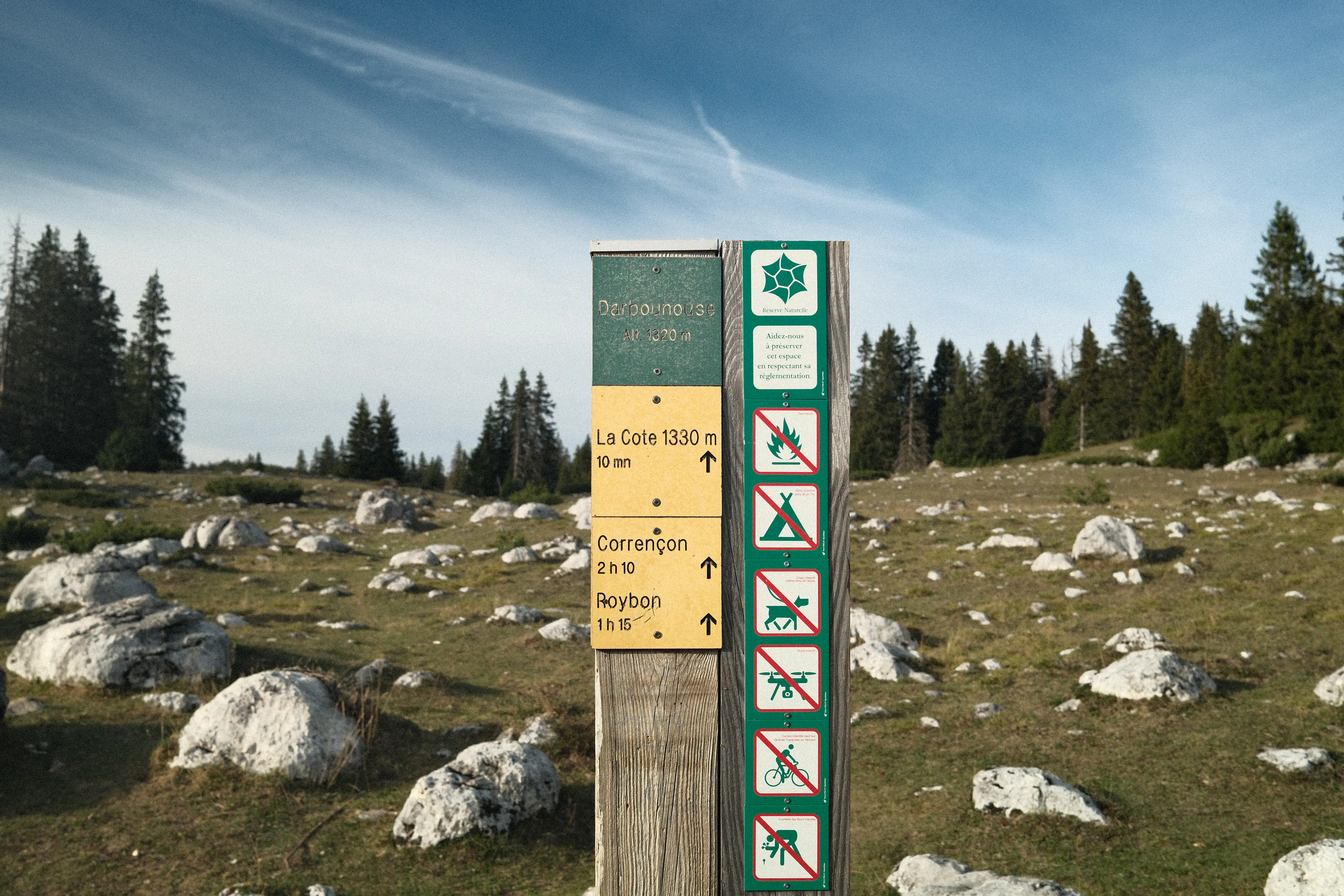 Panneau de la réserve naturelle du Vercors