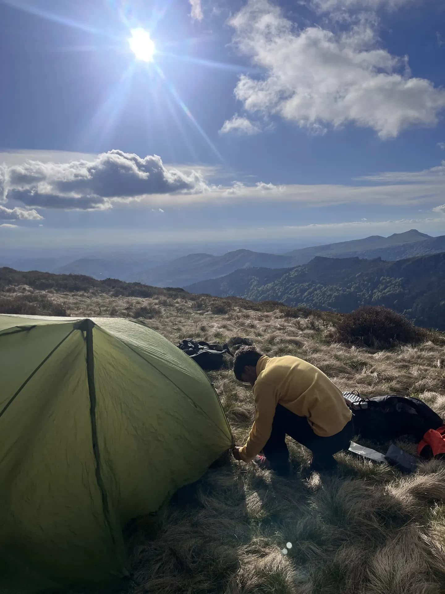 Bivouac avec vue sur le Cantal